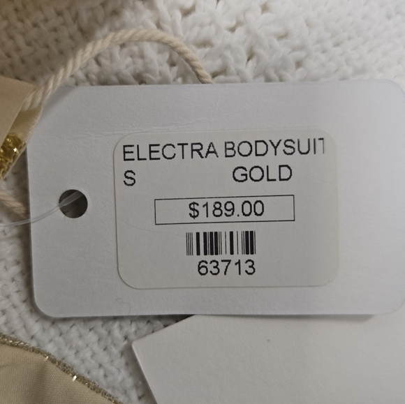 Electra Bodysuit Gold | BSSA Womens Top SZ SMALL NWT - Picture 15 of 15